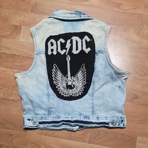 AC/DC Upcycled Denim Vest